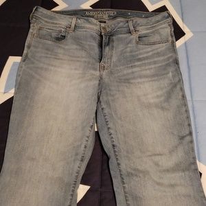 AEO light wash kick boot jeans